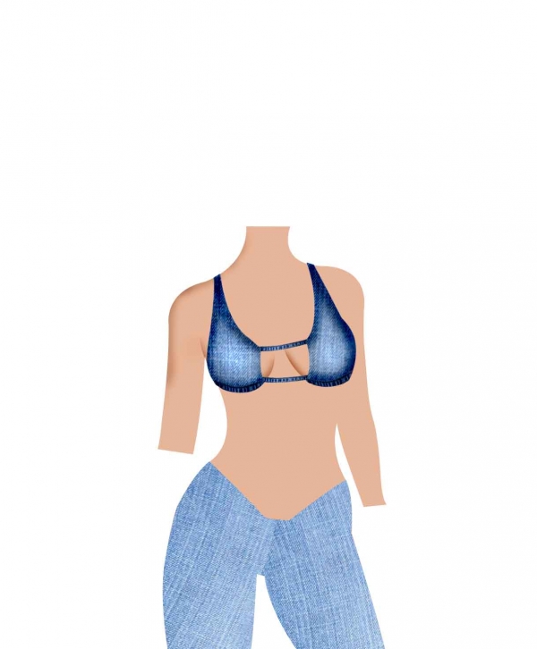 Creation of Princess of blue jeans: Step 9